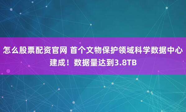 怎么股票配资官网 首个文物保护领域科学数据中心建成！数据量达到3.8TB