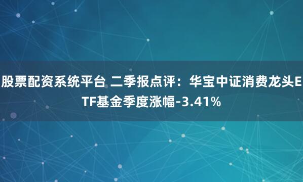 股票配资系统平台 二季报点评：华宝中证消费龙头ETF基金季度涨幅-3.41%
